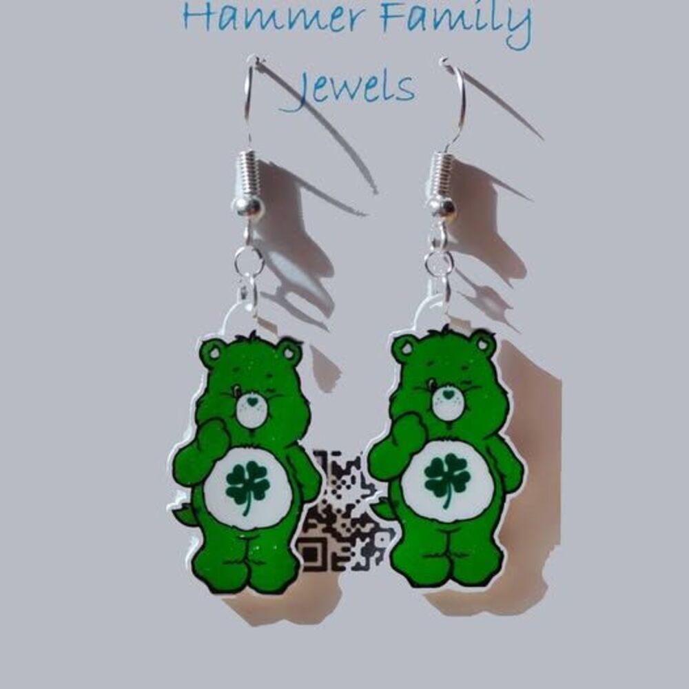 Care Bears Lucky Bear Fan Art Earrings